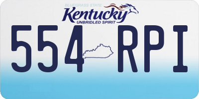 KY license plate 554RPI