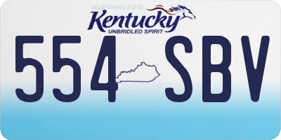 KY license plate 554SBV