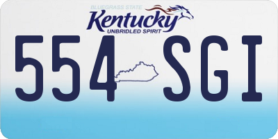 KY license plate 554SGI