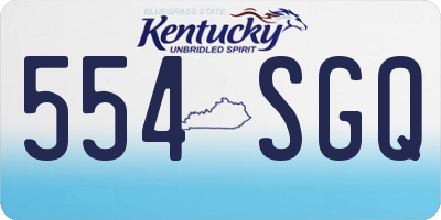 KY license plate 554SGQ