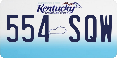 KY license plate 554SQW