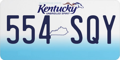 KY license plate 554SQY