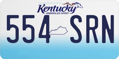 KY license plate 554SRN