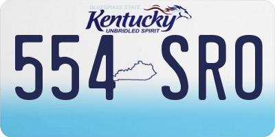 KY license plate 554SRO