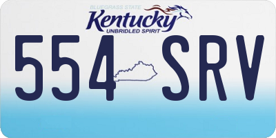 KY license plate 554SRV