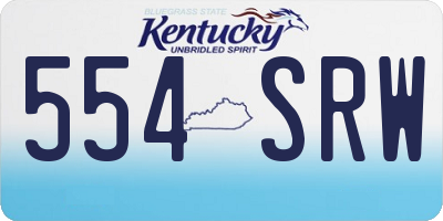 KY license plate 554SRW