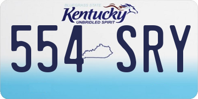 KY license plate 554SRY