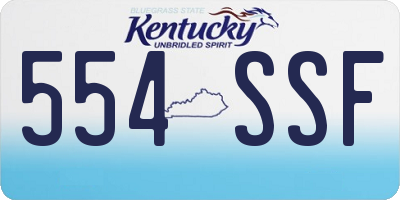 KY license plate 554SSF