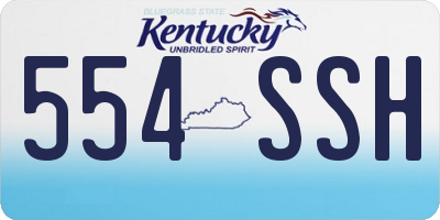 KY license plate 554SSH