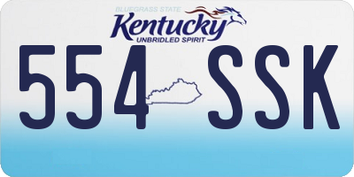 KY license plate 554SSK