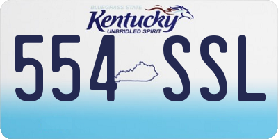 KY license plate 554SSL