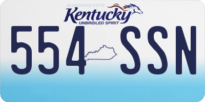 KY license plate 554SSN