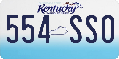 KY license plate 554SSO