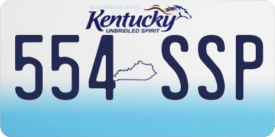 KY license plate 554SSP