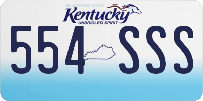 KY license plate 554SSS
