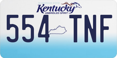 KY license plate 554TNF