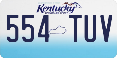 KY license plate 554TUV