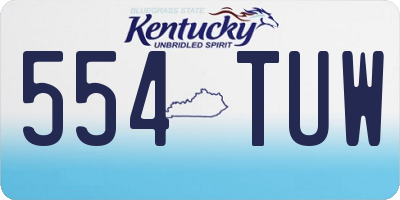 KY license plate 554TUW