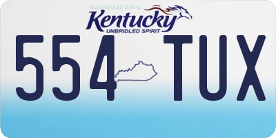 KY license plate 554TUX
