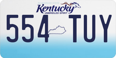 KY license plate 554TUY
