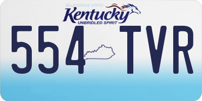 KY license plate 554TVR