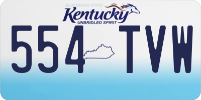 KY license plate 554TVW