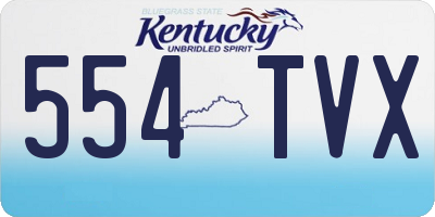 KY license plate 554TVX