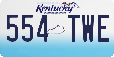 KY license plate 554TWE