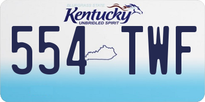 KY license plate 554TWF
