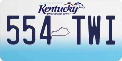 KY license plate 554TWI