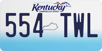 KY license plate 554TWL