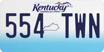 KY license plate 554TWN