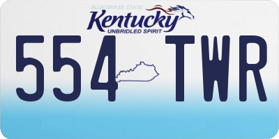 KY license plate 554TWR