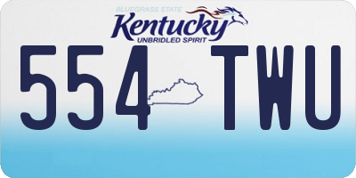 KY license plate 554TWU