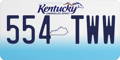 KY license plate 554TWW