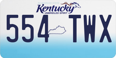 KY license plate 554TWX