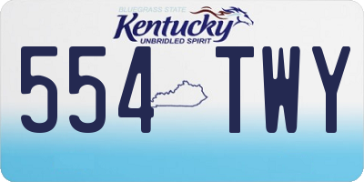 KY license plate 554TWY