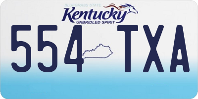 KY license plate 554TXA