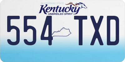 KY license plate 554TXD