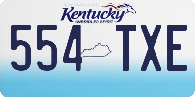 KY license plate 554TXE