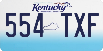 KY license plate 554TXF
