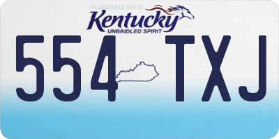 KY license plate 554TXJ