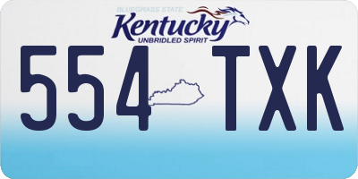KY license plate 554TXK