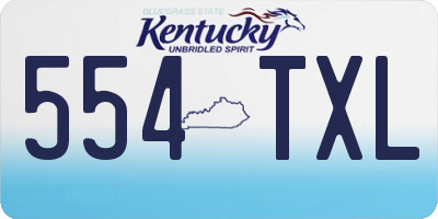 KY license plate 554TXL