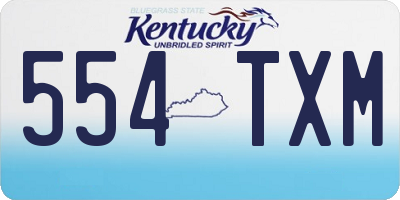 KY license plate 554TXM