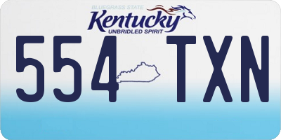 KY license plate 554TXN
