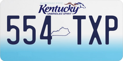 KY license plate 554TXP