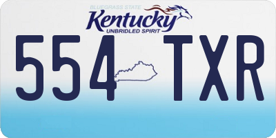 KY license plate 554TXR