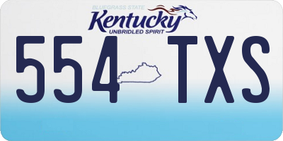 KY license plate 554TXS