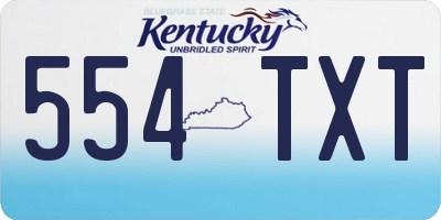 KY license plate 554TXT